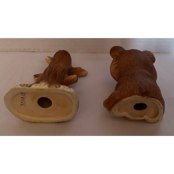 Vintage Japan Ceramic Bear and Tree Salt and Pepper Shakers Set - Picture 6 of 6